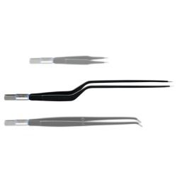 Bipolar forceps, straight, 195 mm long, tips 8x1 mm